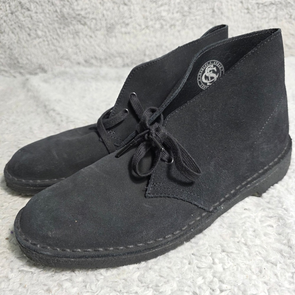 Clarks Originals Desert Boot Black Suede Crepe Sole Mens 7.5 Wmn 9 EU 40